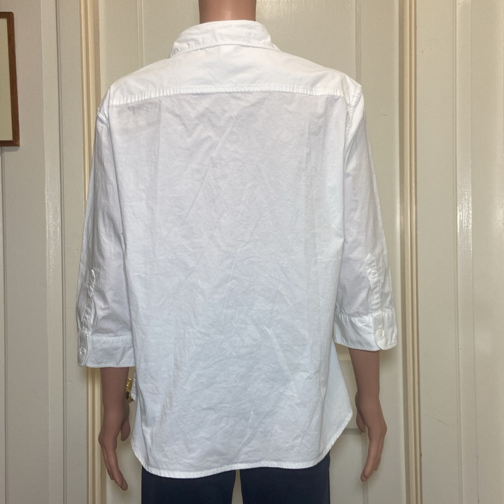 Extra Large Isabella Bird Button Down ¾ Sleeve Wh… - image 5